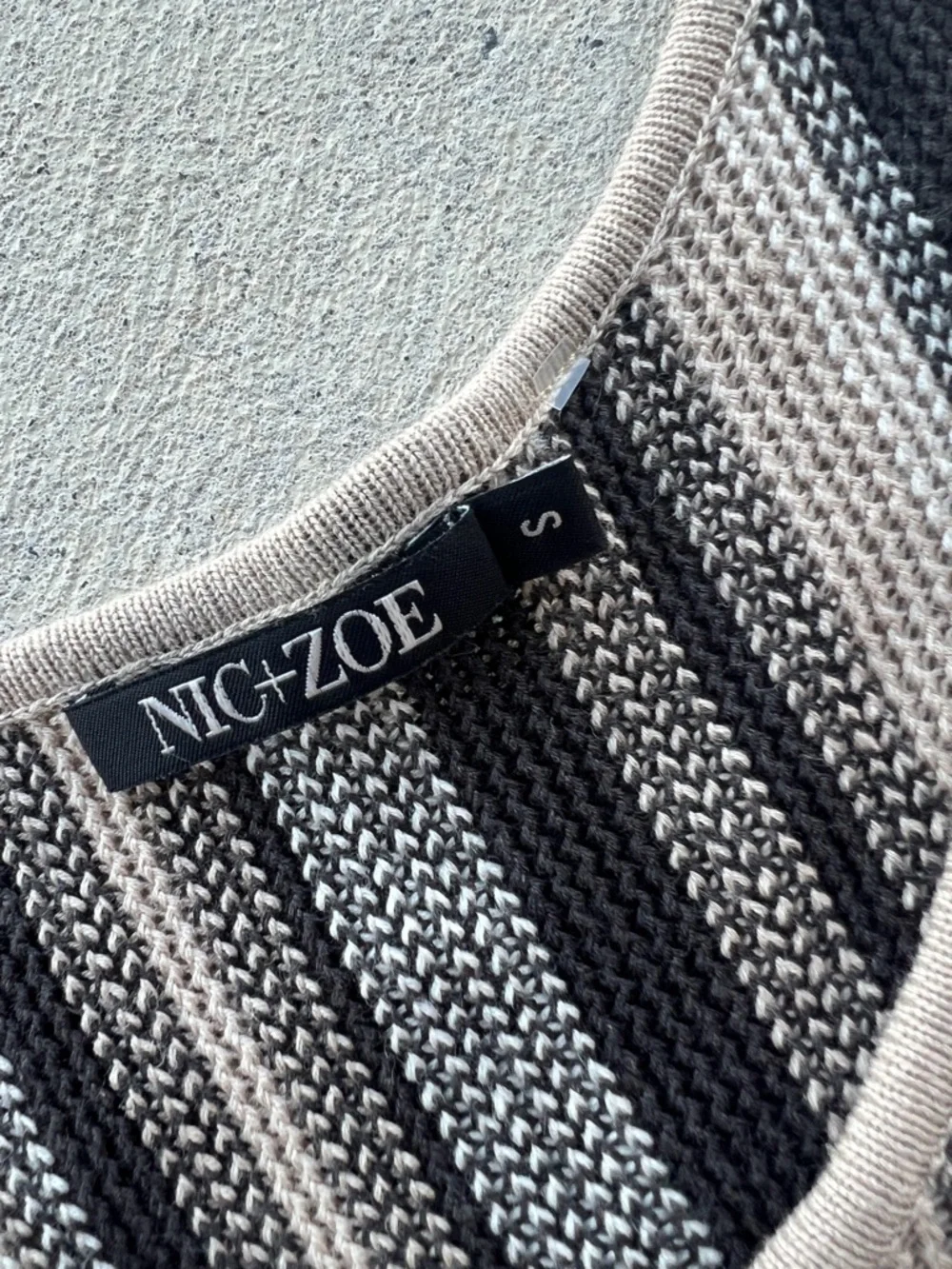 Nic + Zoe Striped Knit Dress in Black & Cream - Picture 9 of 9